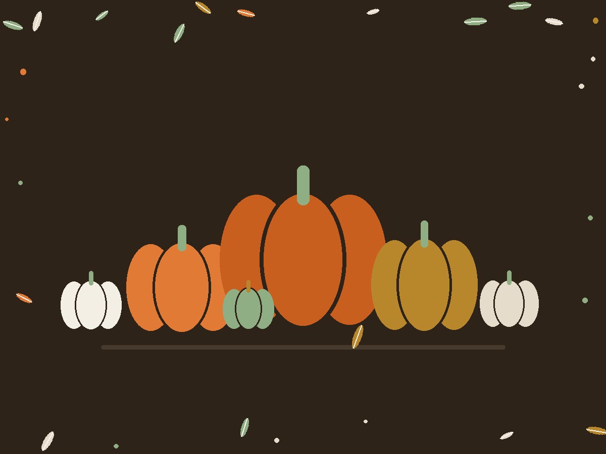 Illustration of an abundant Showstopper pumpkin pile, the biggest fall porch display package